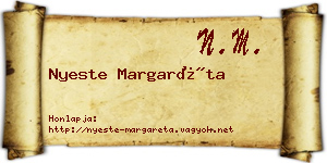 Nyeste Margaréta névjegykártya